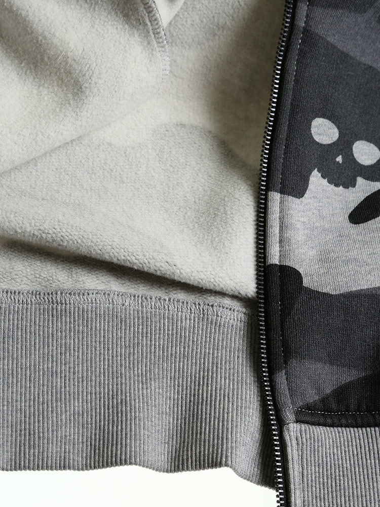 ハイドロゲン メンズ HYDROGEN 迷彩 スカル 総柄 パーカー ロング