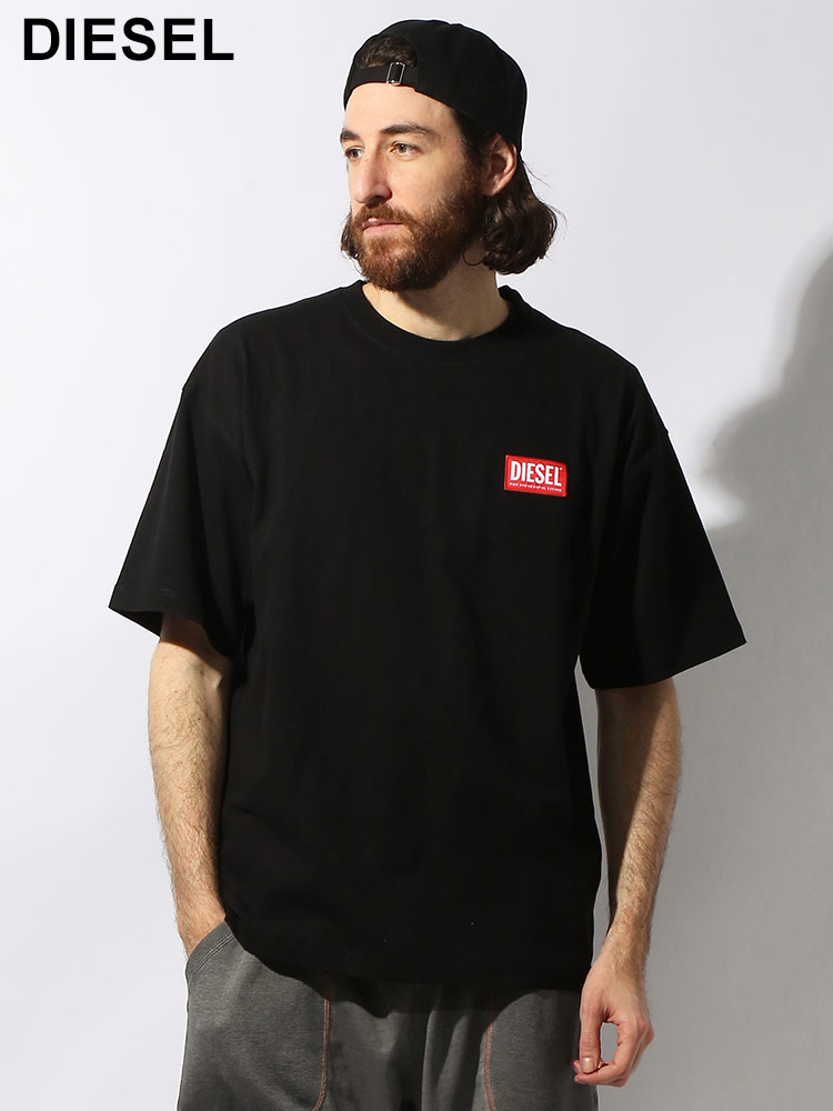 DIESEL (ディーゼル) ボックスロゴ クルーネック 半袖 Tシャツ メンズ