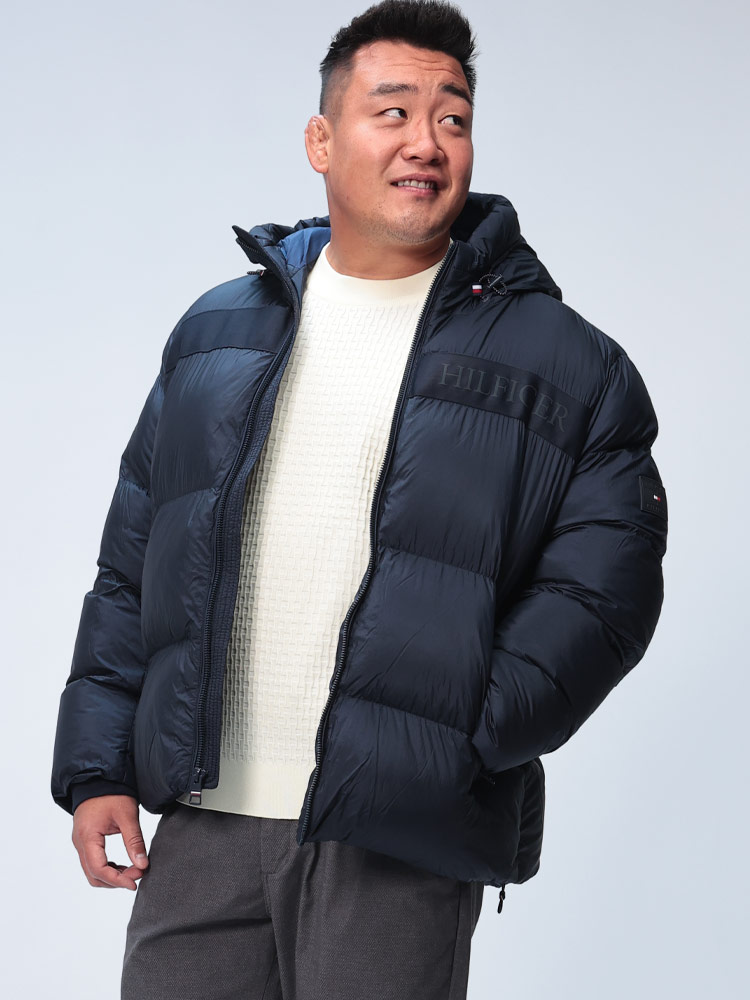 中綿 ジャケット ロゴライン フルジップ NEW GHOST PRINT アウター