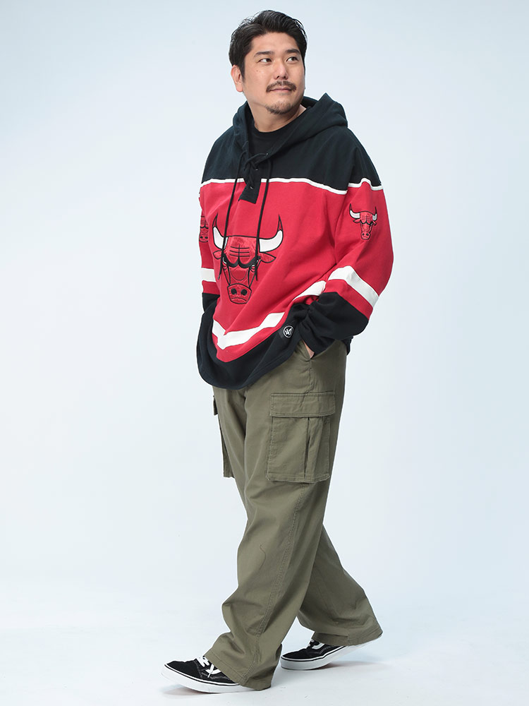 プルオーバー パーカー 裏起毛 NBA CHICAGO BULLS ロゴ トップス