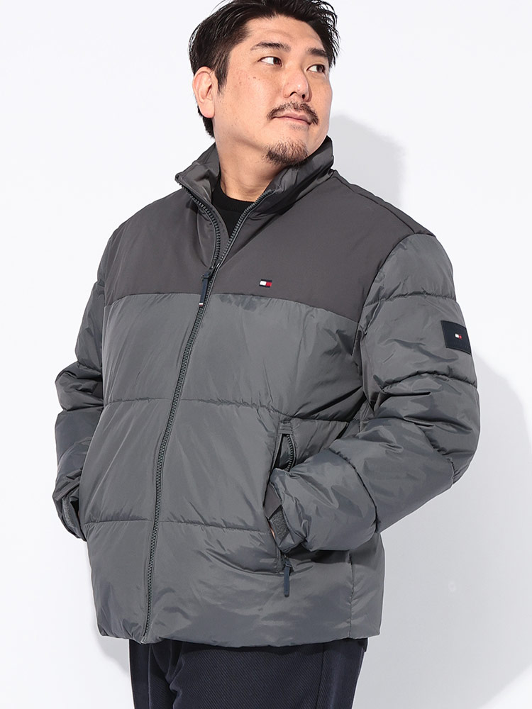 中綿 ジャケット 切り替え フルジップ MIXED MEDIA PUFFER JKT