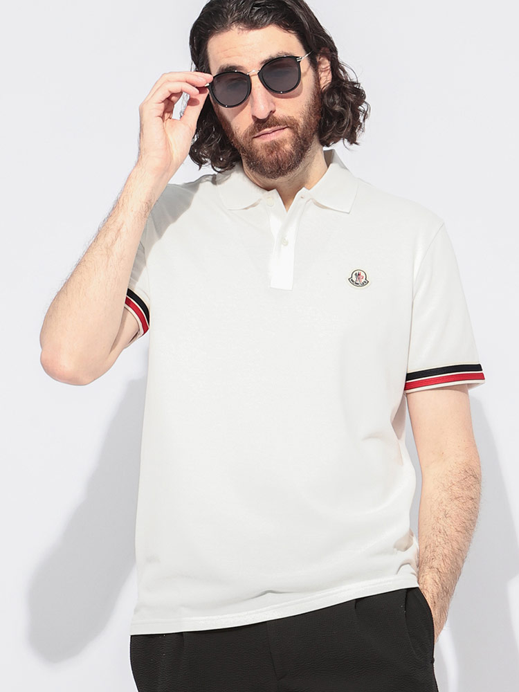 MONCLER (モンクレール) 袖ライン ワンポイント 半袖 ポロシャツ