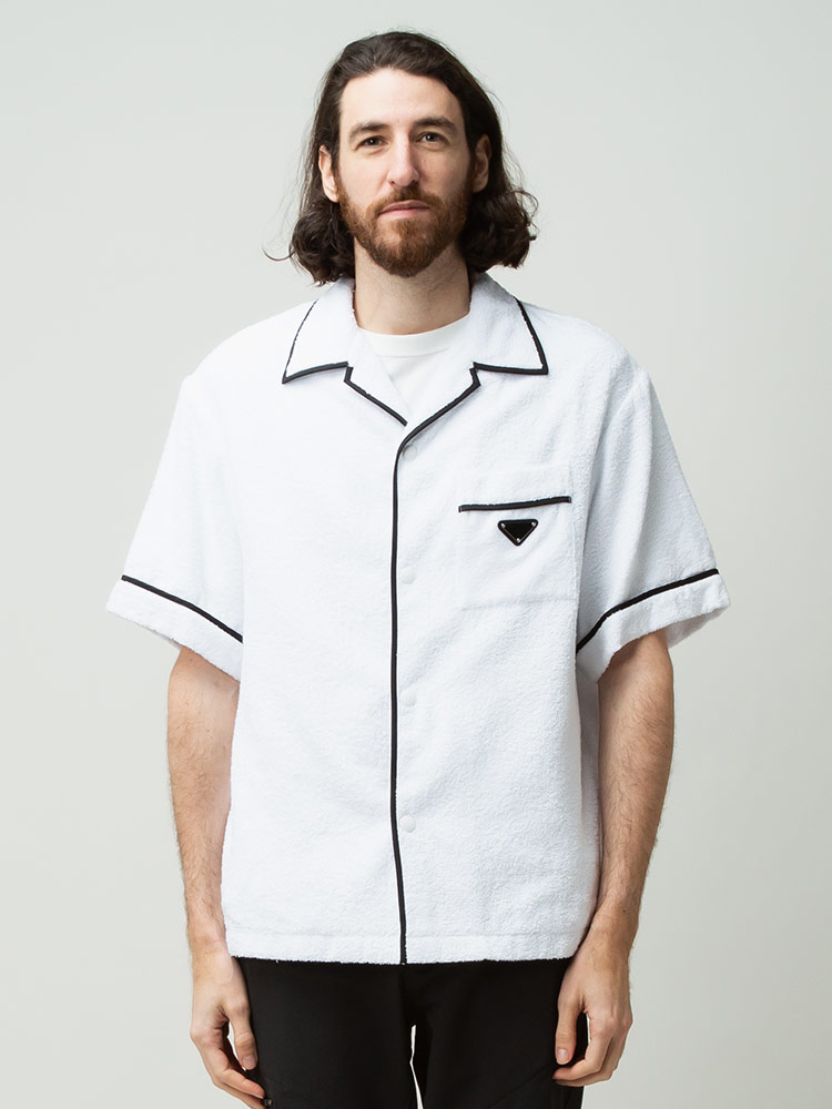 PRADA (プラダ) パイル ワンポイント 半袖 シャツ PRSC5591ZR3
