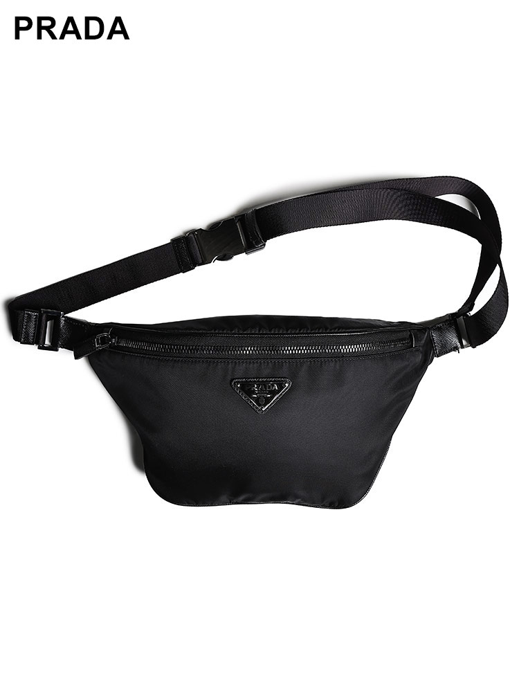 PRADA (プラダ) ナイロン フロントメタル ロゴ入りストラップ ベルト