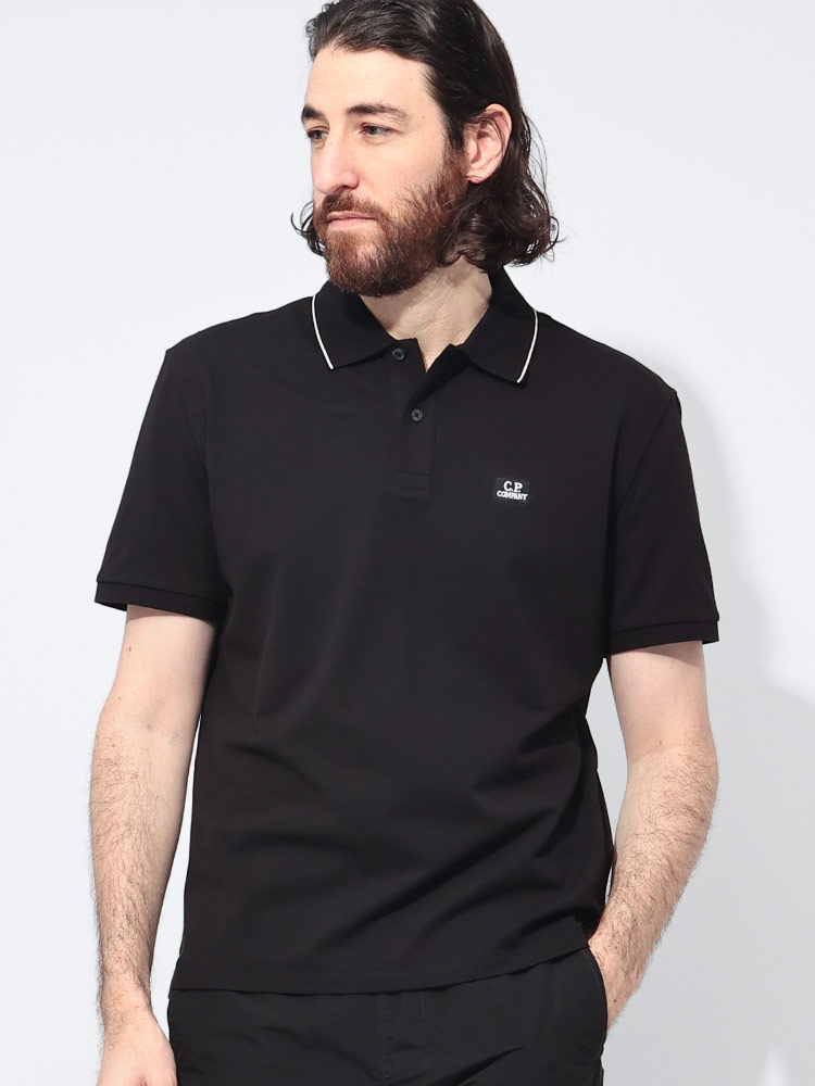 C.P COMPANY (シーピーカンパニー) 胸ロゴ 半袖 ポロシャツ STRETCH