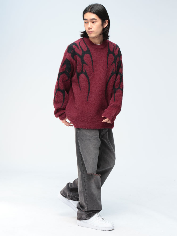 Cathy's Closet (キャシーズ クロセット) フェザー ジャガード クルー