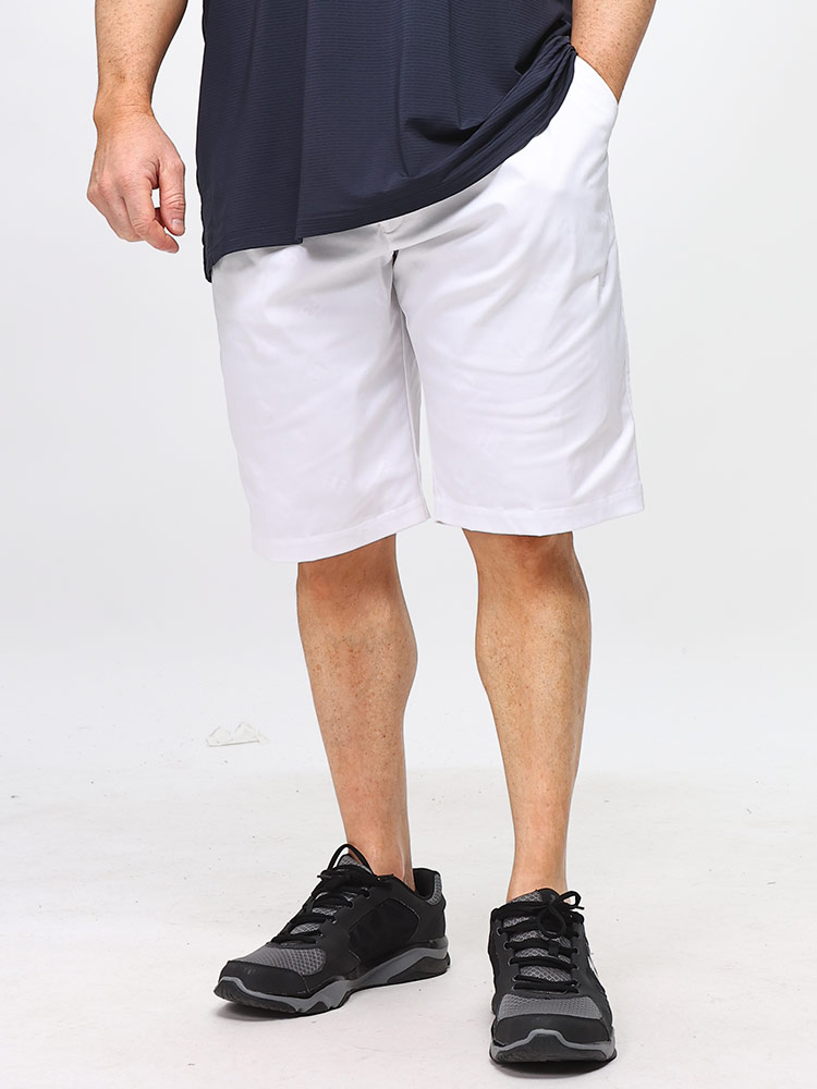 ツイルハーフパンツ ストレッチ 吸汗速乾 ランダムロゴ ボトムス