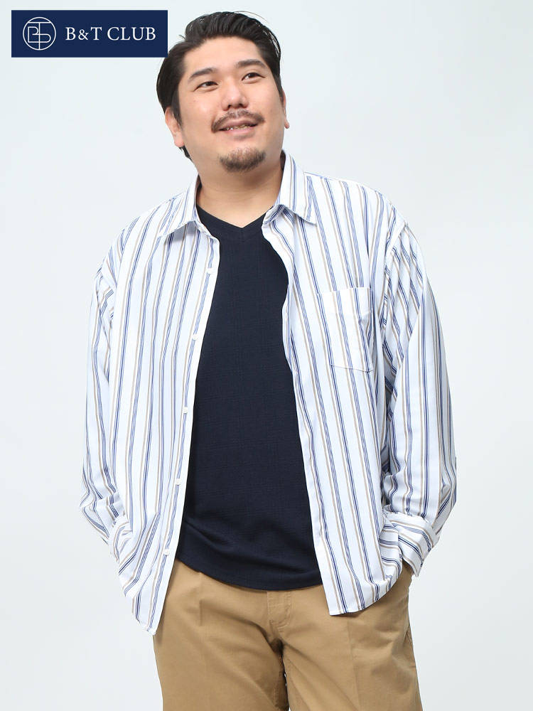 B＆T CLUB ビーアンドティークラブ スーパーストレッチ ストライプ柄