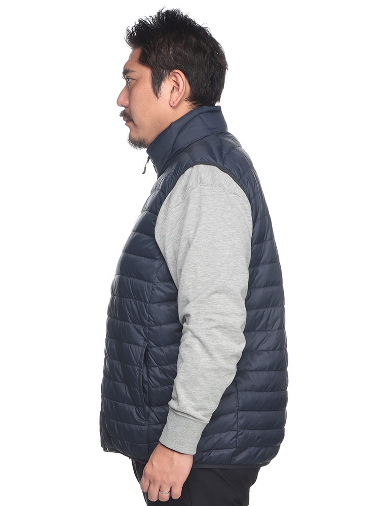 ライトダウンベスト 撥水 軽量ナイロン 無地 アウター ライト 防寒