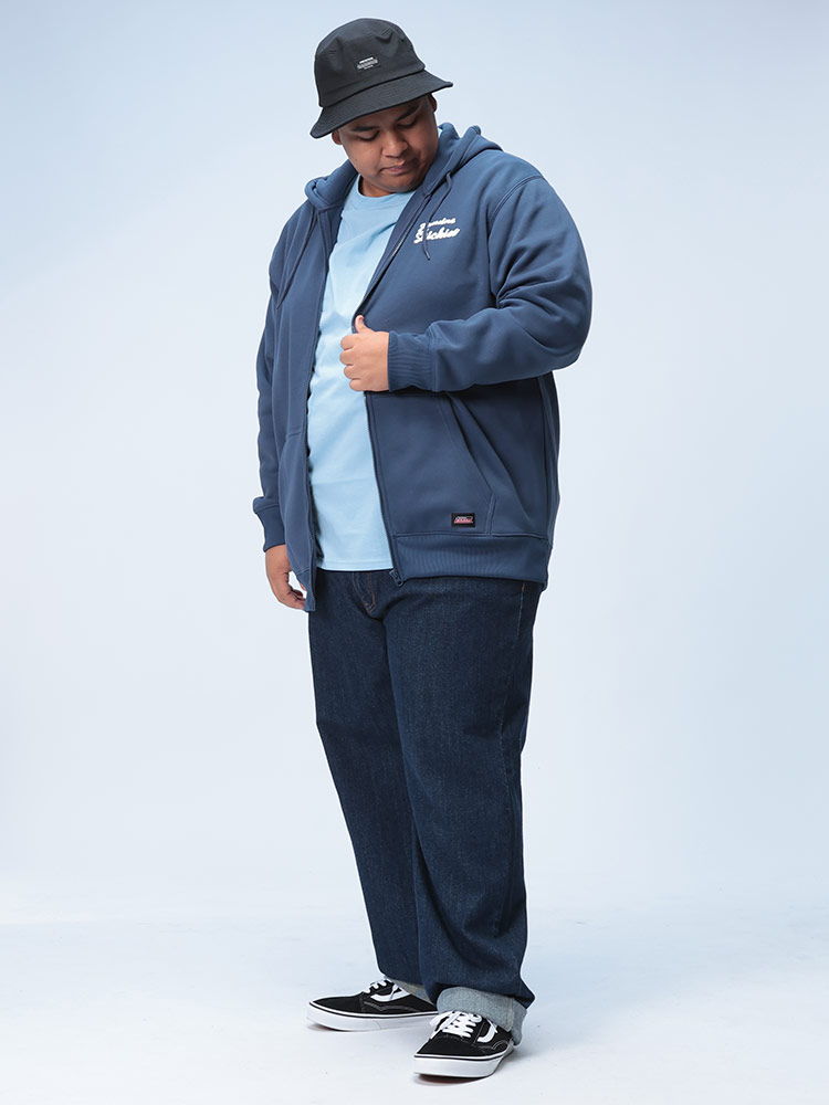 パーカー 裏起毛 ワンポイント刺繍 フルジップ トップス フード 暖かい