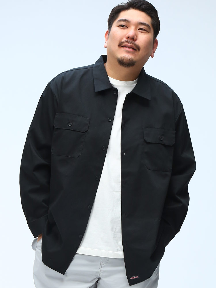 ツイルワークシャツ 無地 フラップポケット トップス カジュアルシャツ