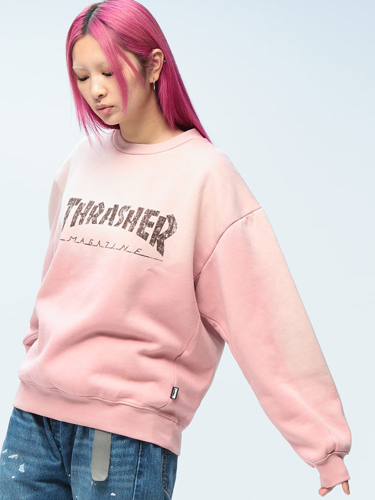 THRASHER (スラッシャー) 裏起毛 フェード加工 クルーネック
