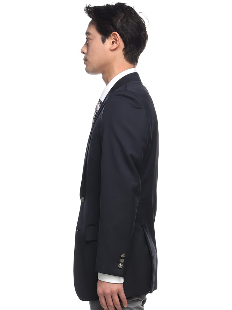 Sarvatore Giovanni 秋冬 メタル釦 ストレッチ機能 シングル 紺