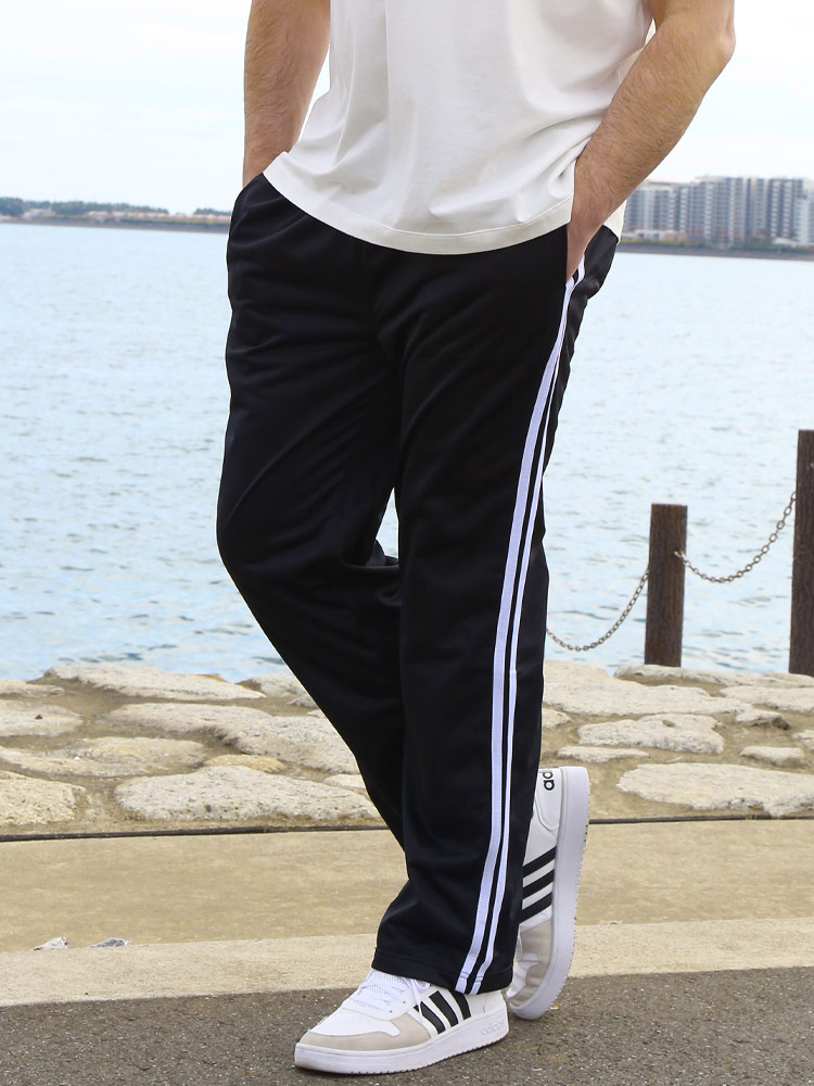 トリコット サイドライン ウエストゴム ジャージ ロングパンツ (SKKONE