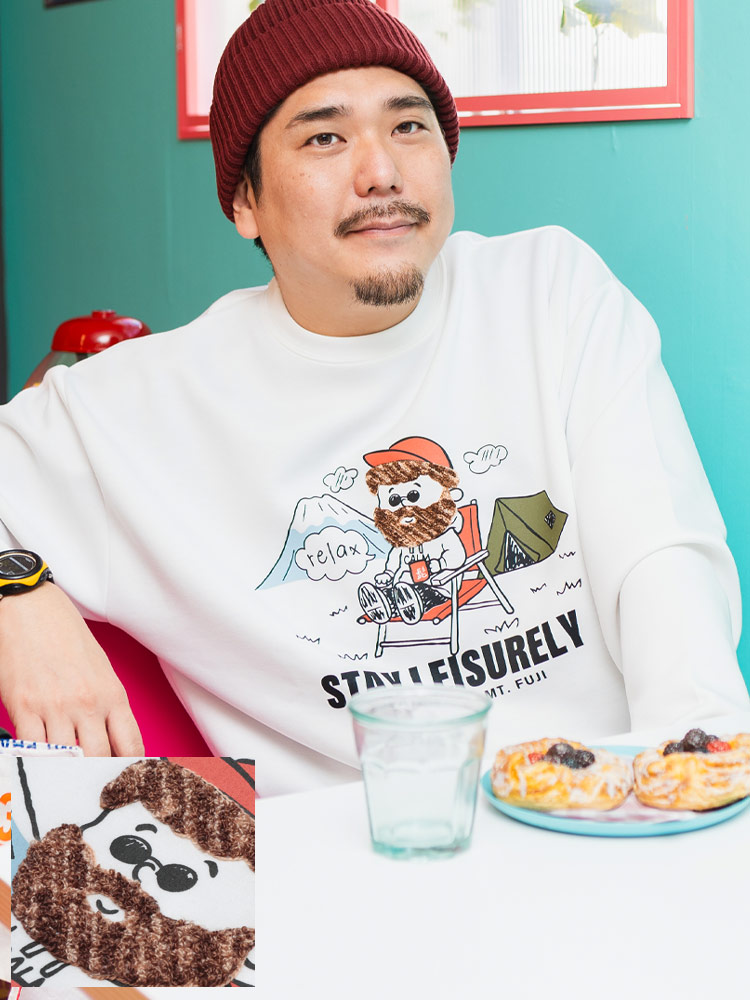 トレーナー オジーダンボールMIX サガラ刺繍 クルーネック トップス