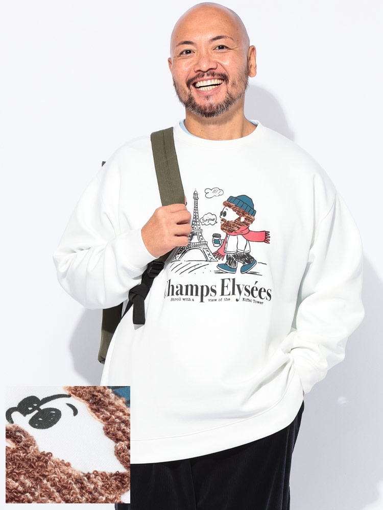 トレーナー オジーダンボールMIX サガラ刺繍 クルーネック トップス