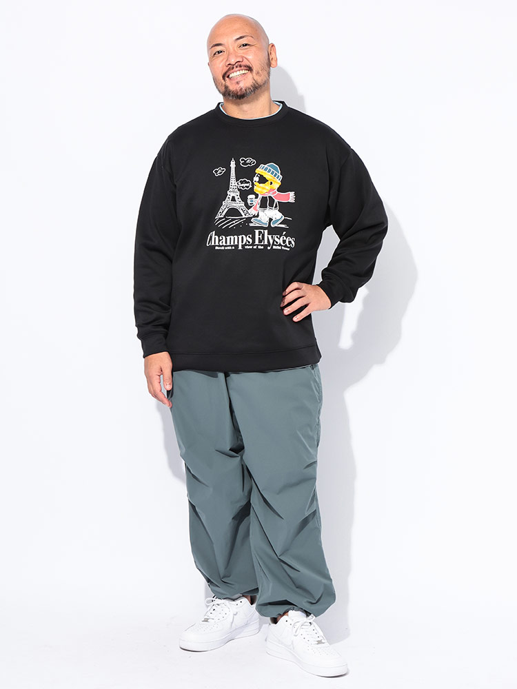 トレーナー オジーダンボールMIX サガラ刺繍 クルーネック トップス