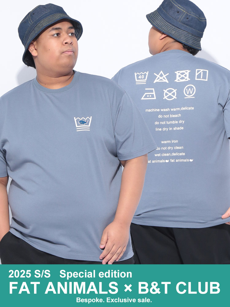 半袖 Tシャツ FAT ANIMALS 接触冷感 クジラ×洗濯機 クルーネック