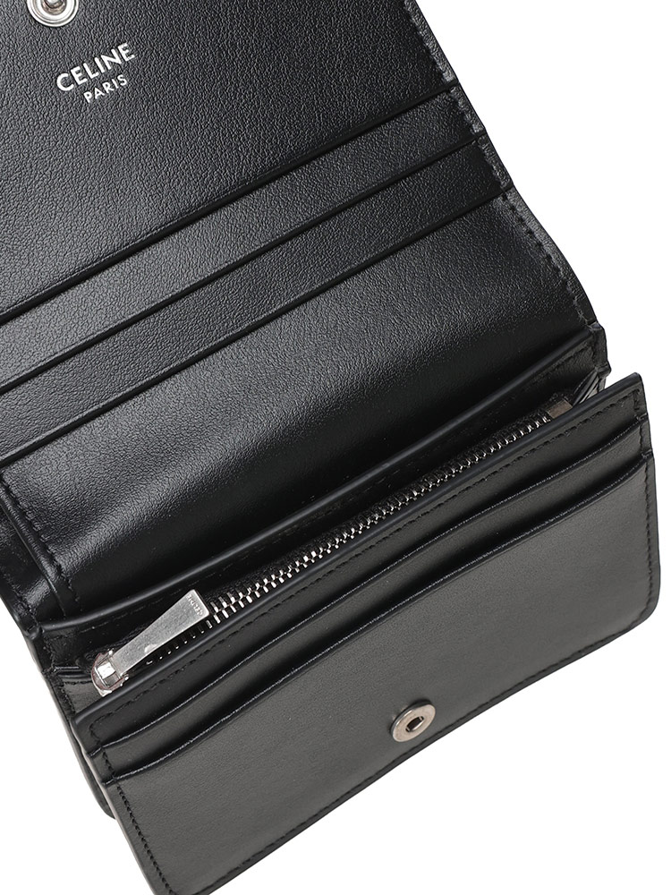 CELINE (セリーヌ) トリオンフ シャイニーカーフスキン 二つ折り財布