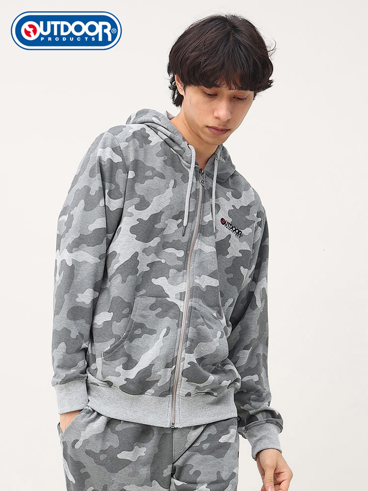 OUTDOOR PRODUCTS (アウトドアプロダクツ) 迷彩柄 フルジップ パーカー