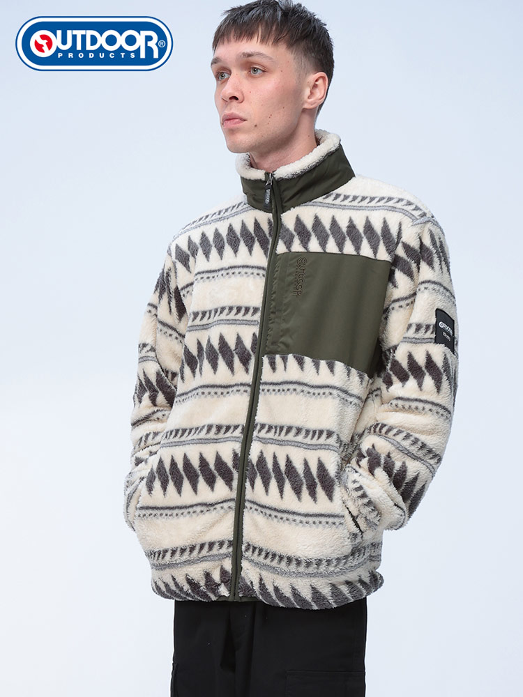 OUTDOOR PRODUCTS (アウトドアプロダクツ) ボアフリース 総柄