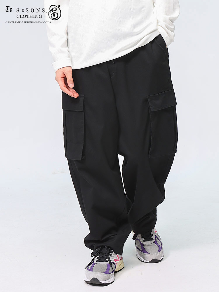 エスアンドサンズ カーゴ ワイドシルエット スケーター ストレッチ