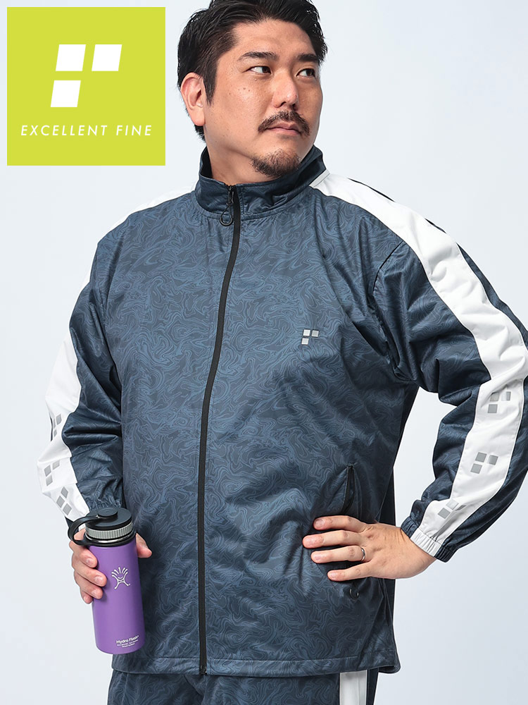 ジャケット ストレッチ 総柄 フルジップ アウター ブルゾン スポーツ