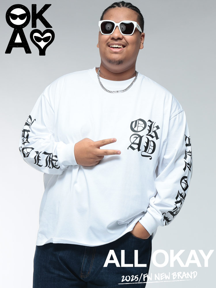 長袖 Tシャツ オールドイングリッシュロゴ プリント トップス ロンT