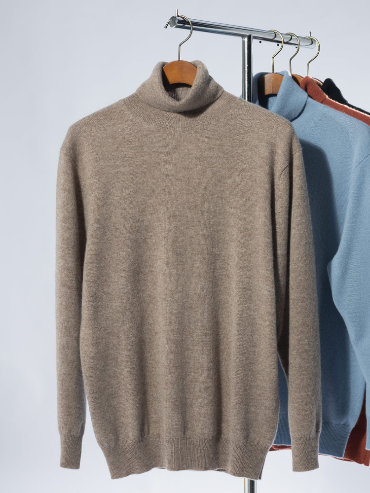 g/foreジーフォア グレー カシミヤ100%タートルハイネックニットサイズ