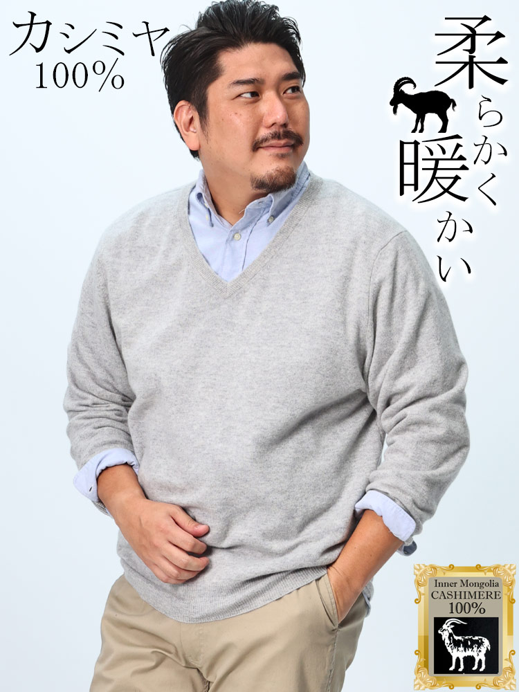 カシミヤ100％ セーター 無地 Vネック トップス ニット 長袖 秋冬
