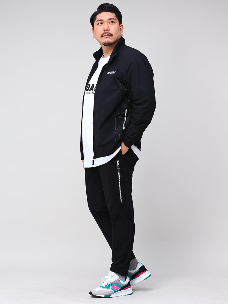 大きいサイズ メンズ BALL (ボール) ストレッチ スラブ フルジップ