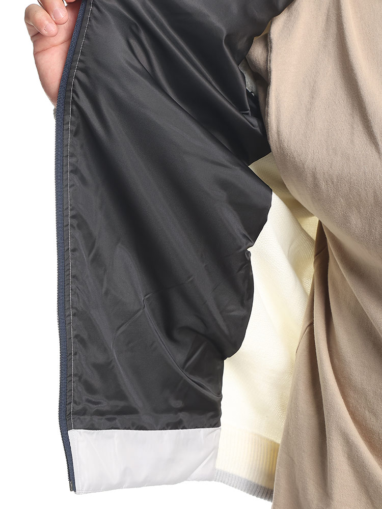 GOLF HEAT NAVI フロントキルティング フルジップ ニットブルゾン (le