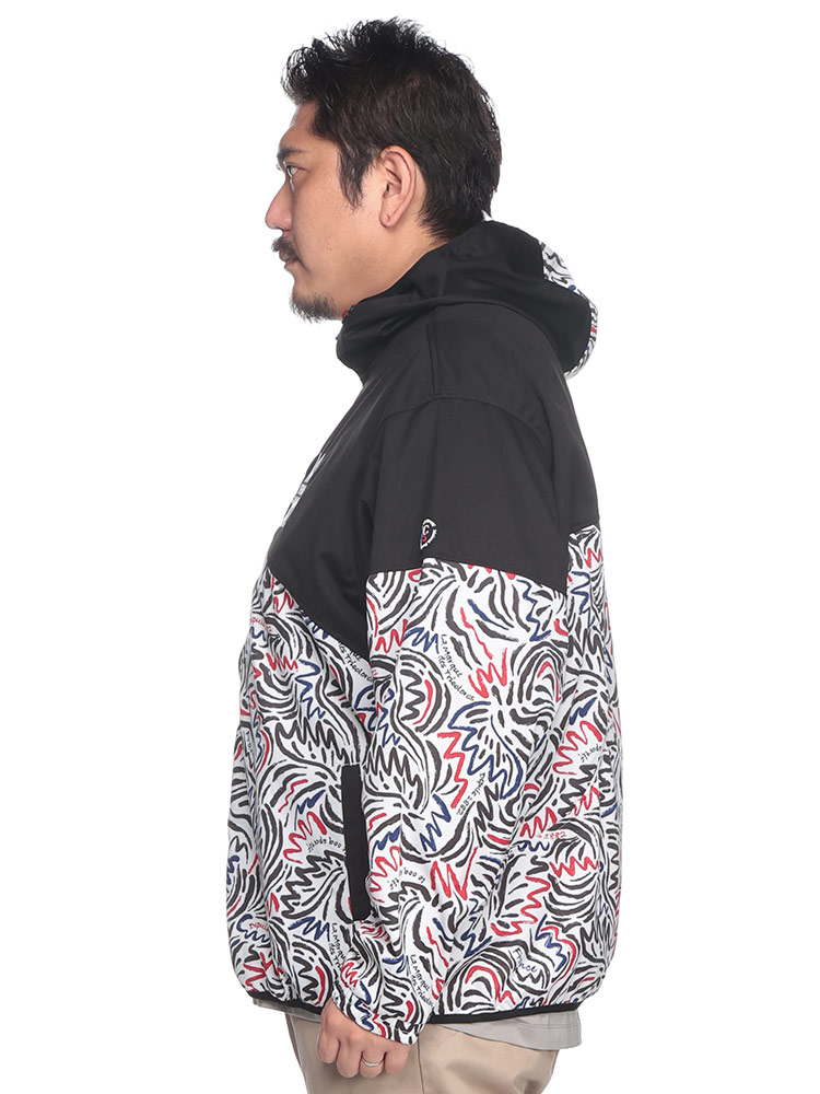 フーデッドブルゾン le coq GOLF ストレッチ 撥水 切替プリント