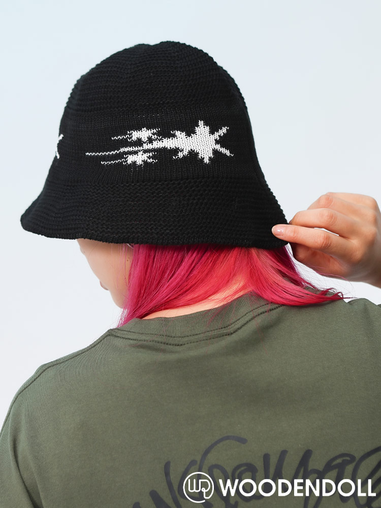 WOODENDOLL (ウッディンドール) スター刺繍 ニット バケットハット