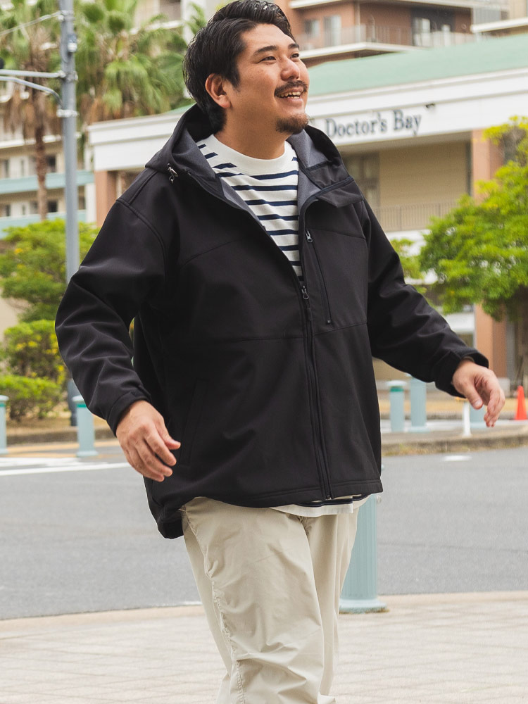 フードブルゾン ボンディングファイバー 裏フリース アウター