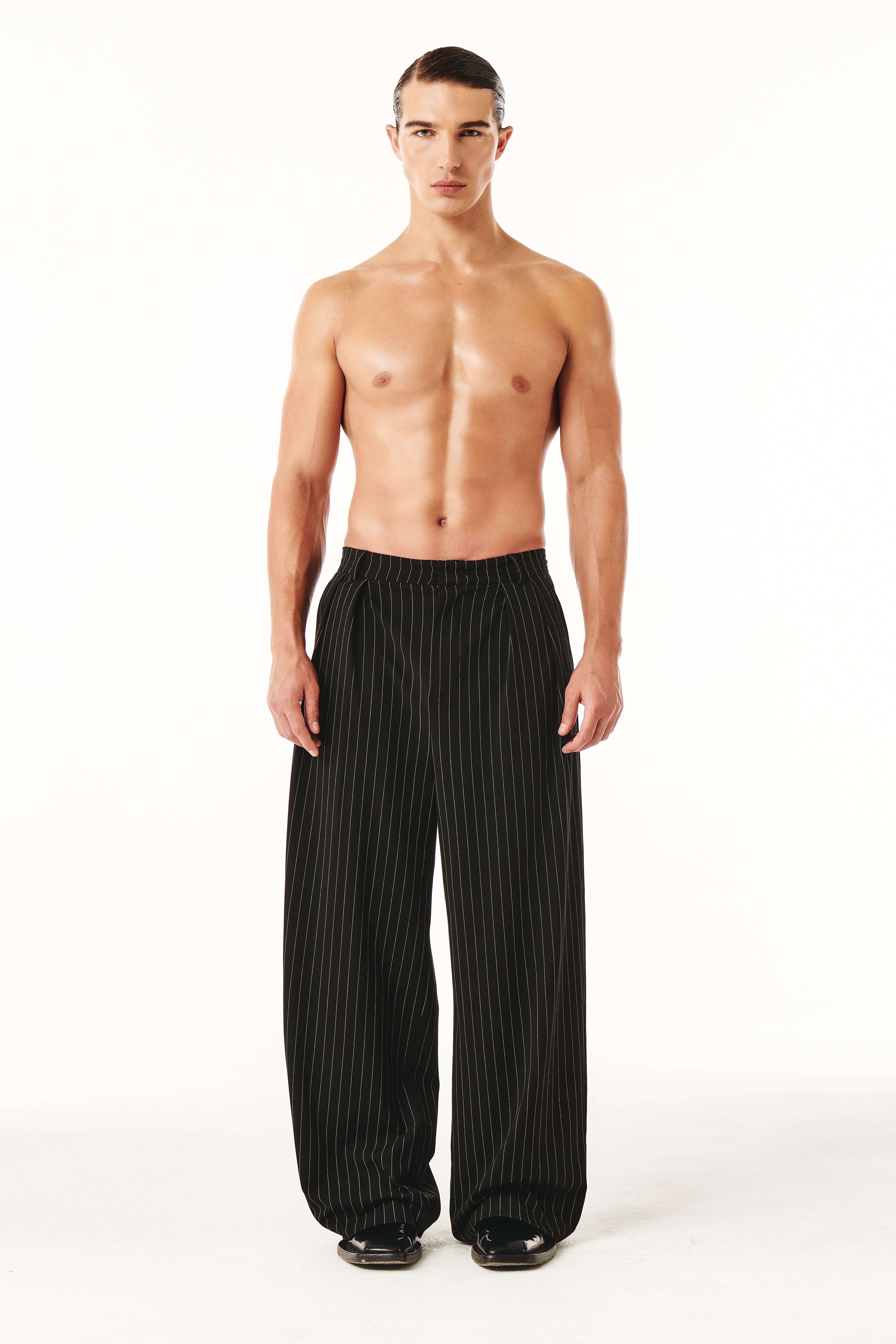 Benjamin Pants Black Pinstripe