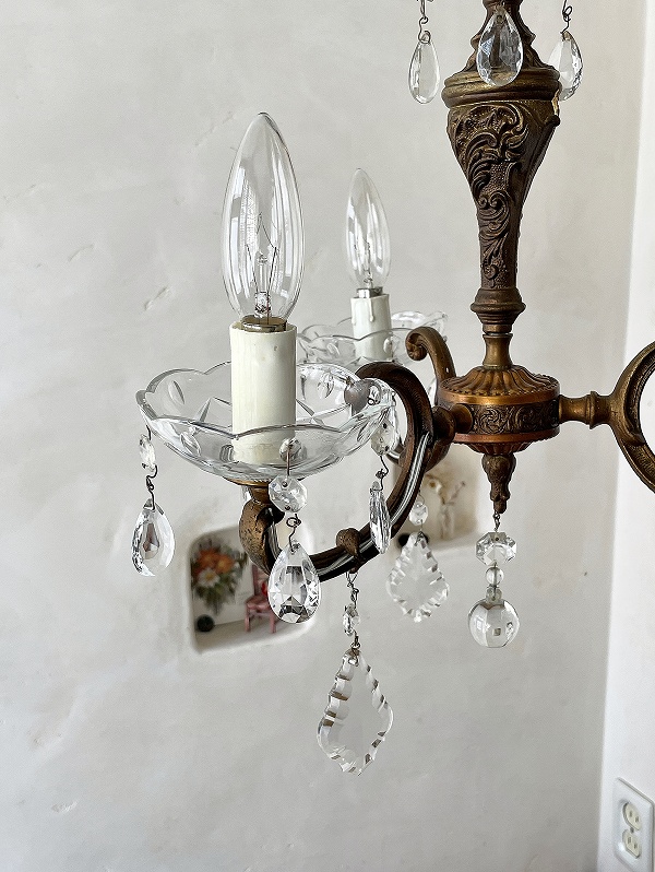 9. 希少！ミニシャンデリア シャンデリア フランス アンティーク 3灯