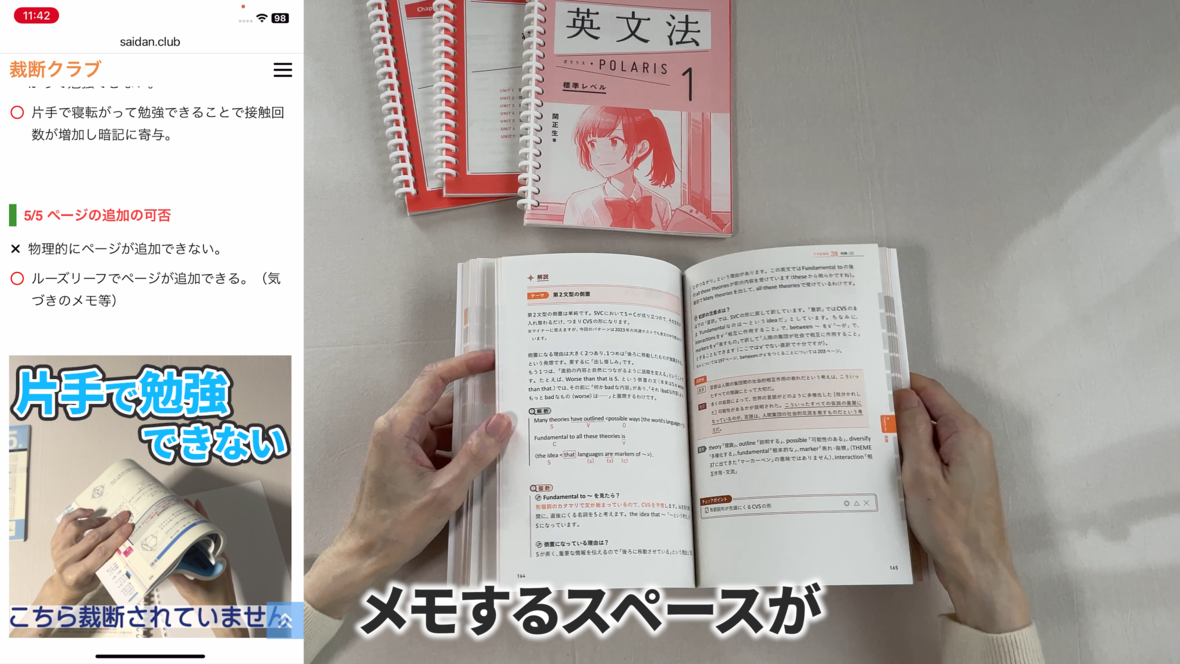 大学入試問題集 関正生の英文法ポラリス[1 標準レベル] を裁断して