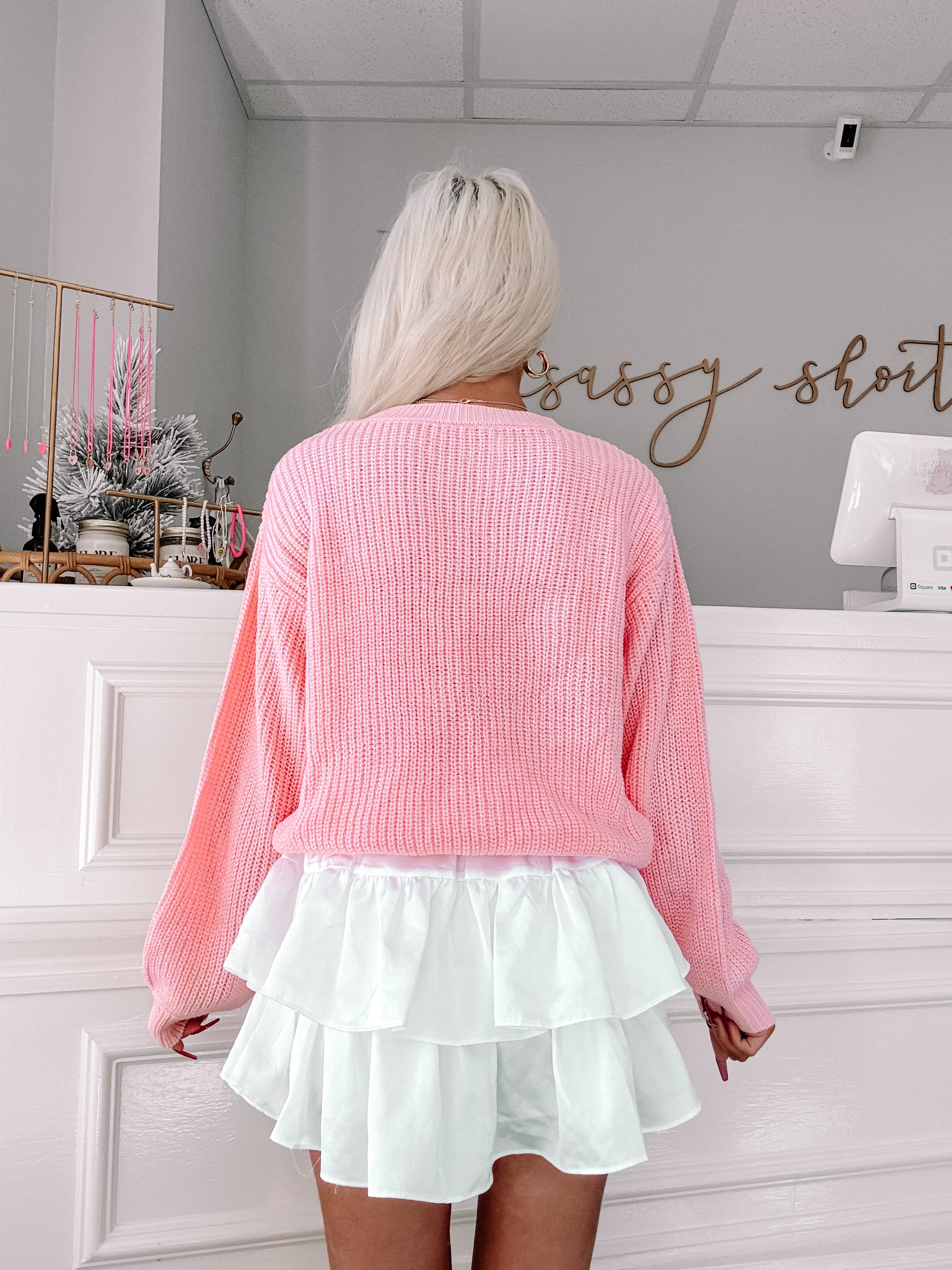 Love in Loops Pink Heart Sweater | Sassy Shortcake