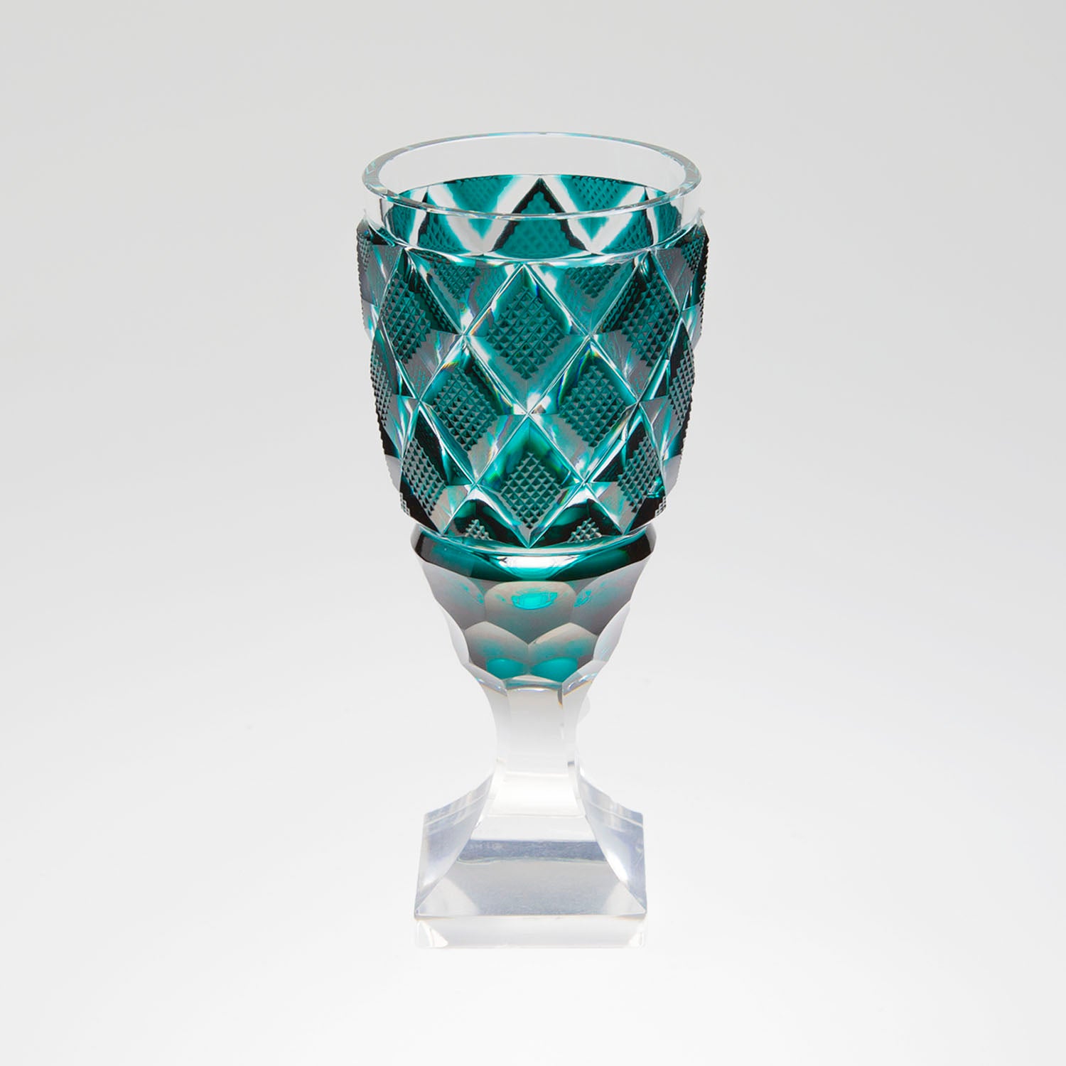 島津薩摩切子】脚付杯(大) cut63 – ㈱島津興業 島津薩摩切子