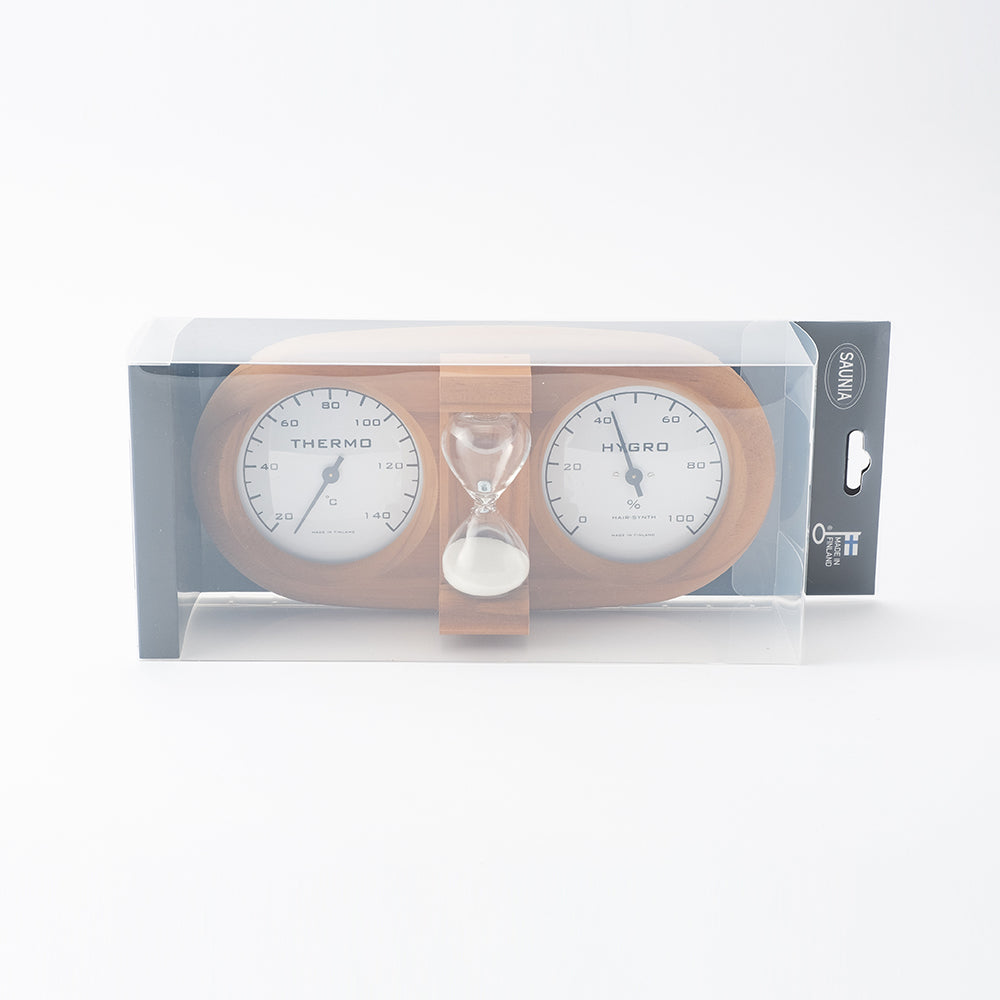 92995918 温度＆湿度計 591L ブラウン 15分砂時計付き – サウニア