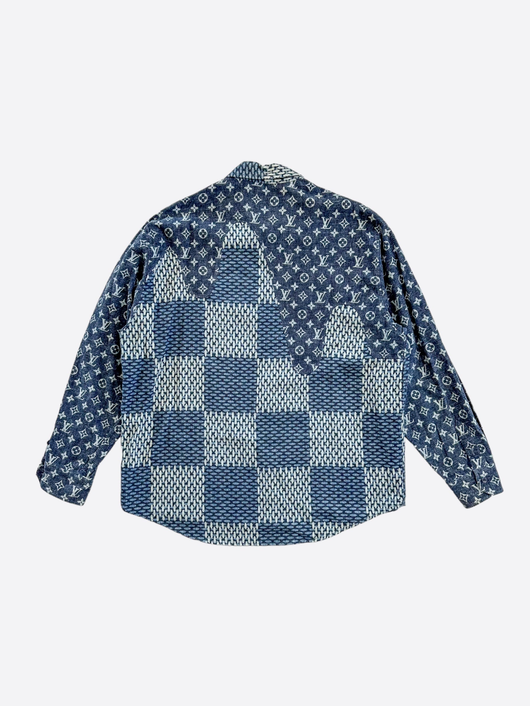 Louis Vuitton Nigo Navy Giant Damier Monogram Button Up Shirt