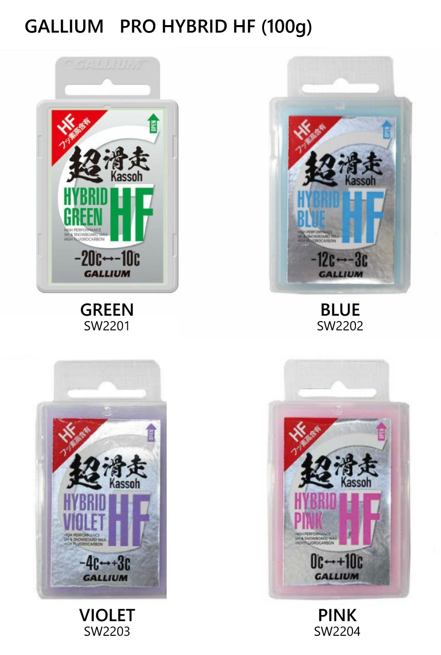 GALLIUM / WAX HYBRID HF 超滑走 (フッ素高含有ワックス) 100g