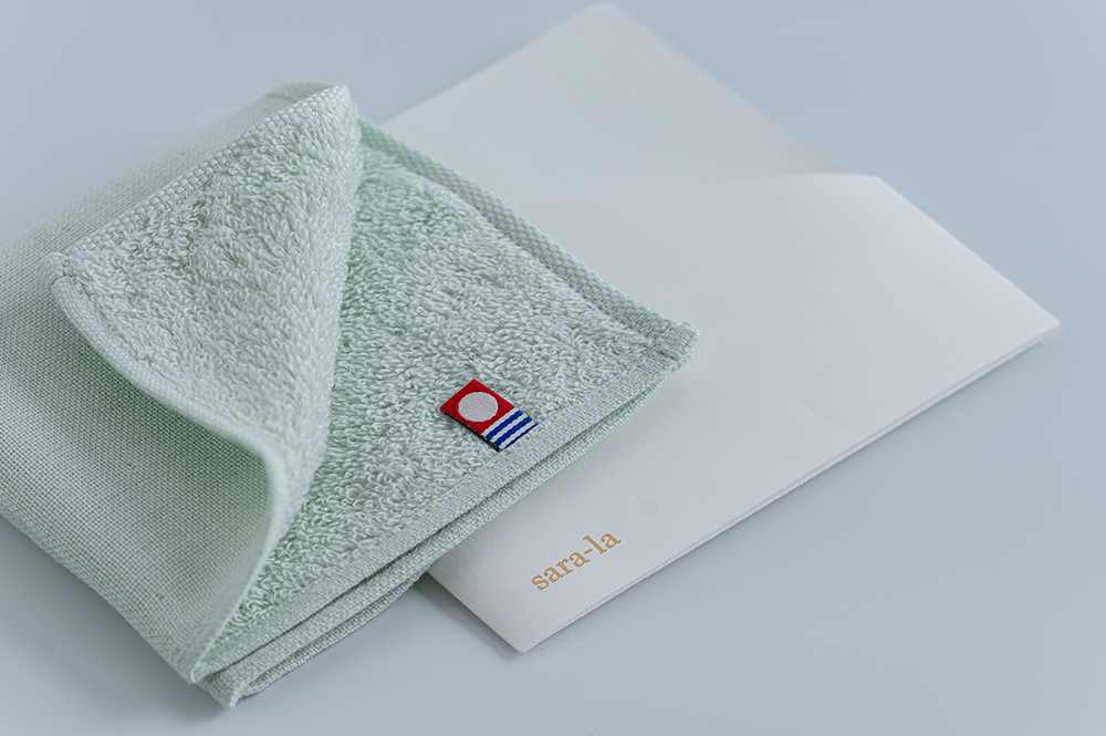 sara-la「咲-saki-」ガーゼパイルハンカチ グリーン 綿100% | 今治