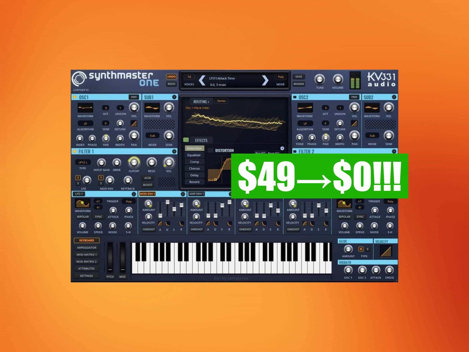 KV331『SynthMaster One』多彩な機能を搭載したオールラウンドなシンセ