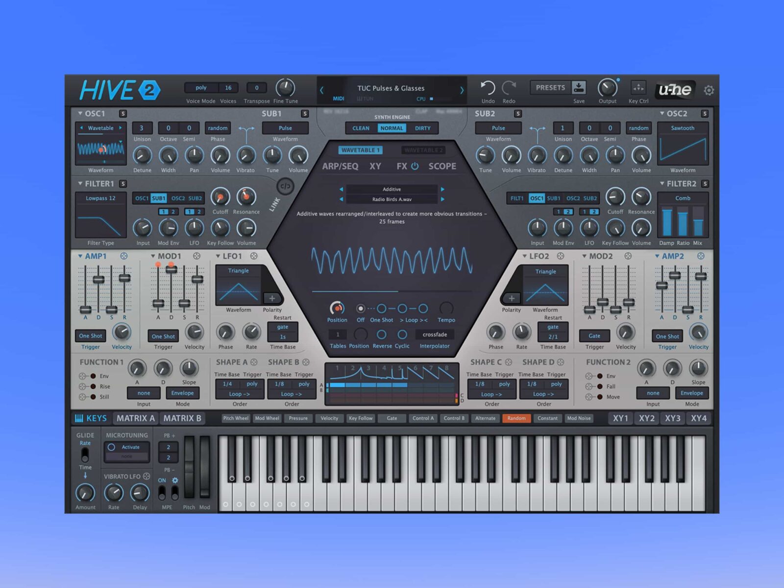 u-he『Hive 2』極上のウェーブテーブルサウンドを生み出す軽量＆多彩な