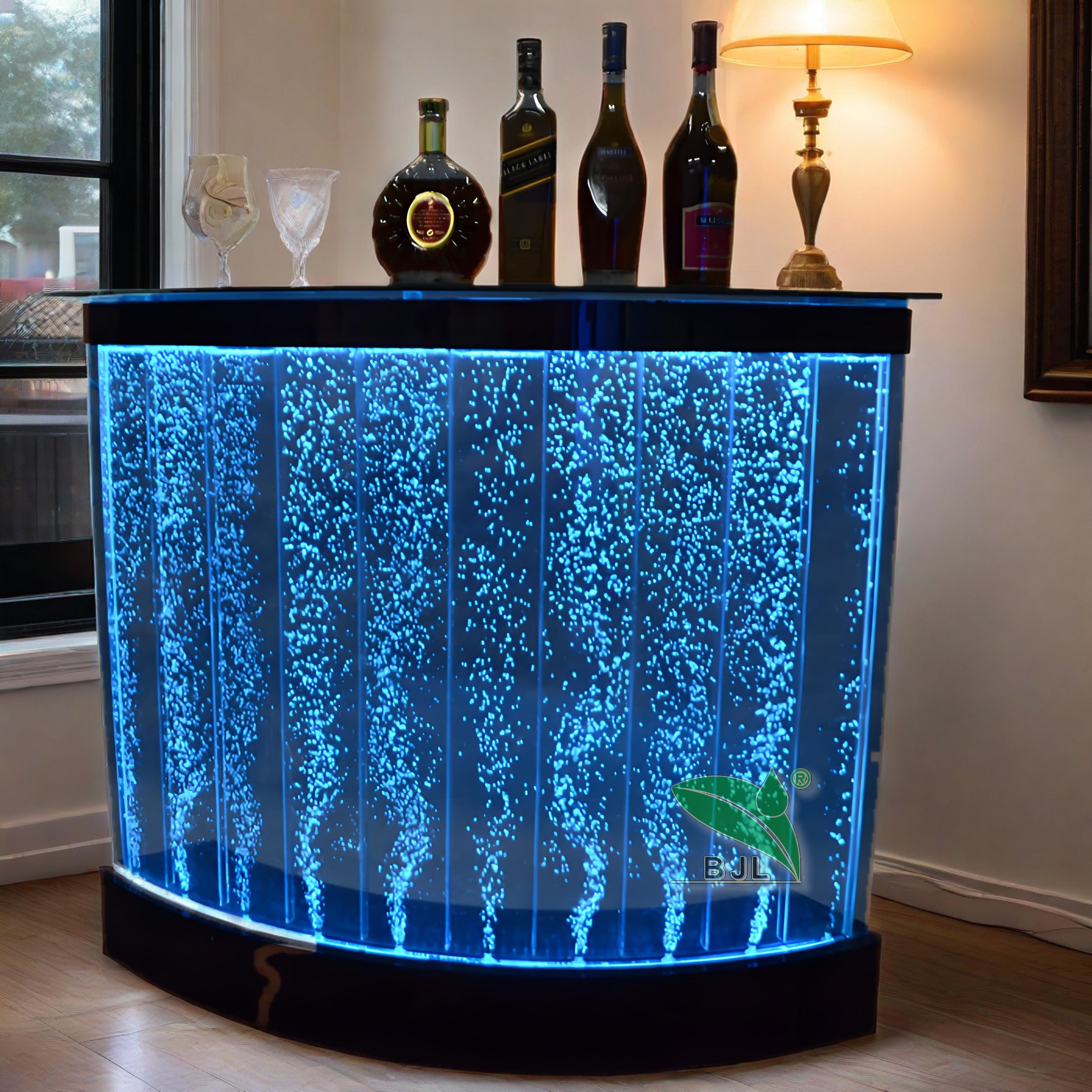 商業用LEDアクアリウムバブルカーブバーカウンター受け付けデスク