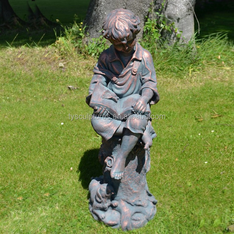 子供と本を読む少女の彫刻 子供と本を読む少女の彫刻