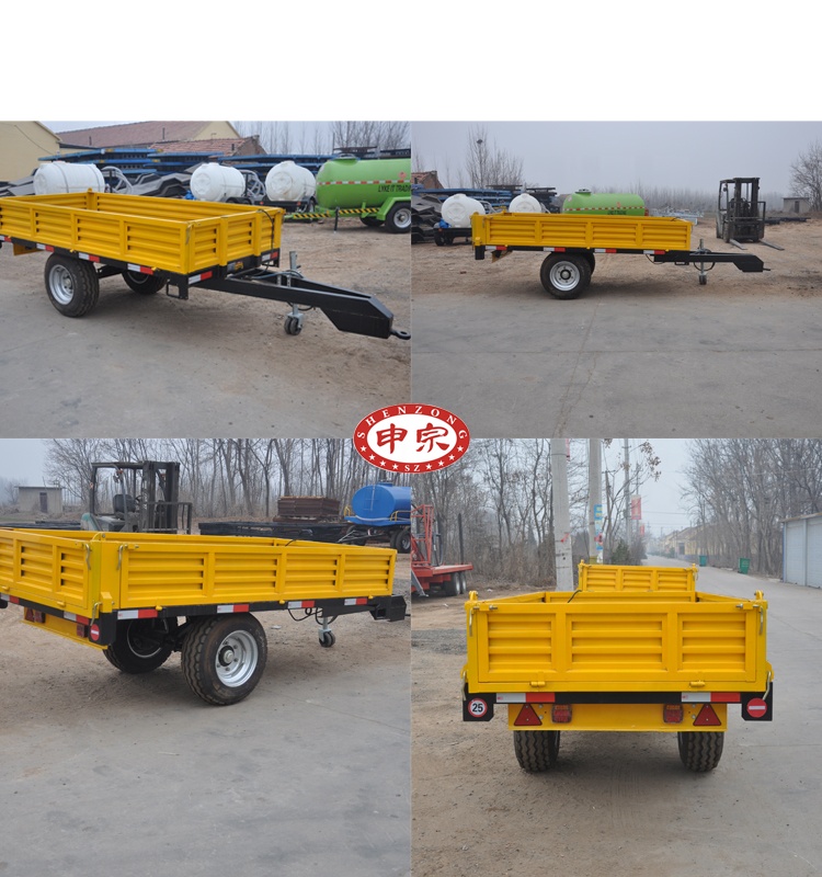 農業用トレーラー 小型農場用ダンプトラクタートレーラー シングル