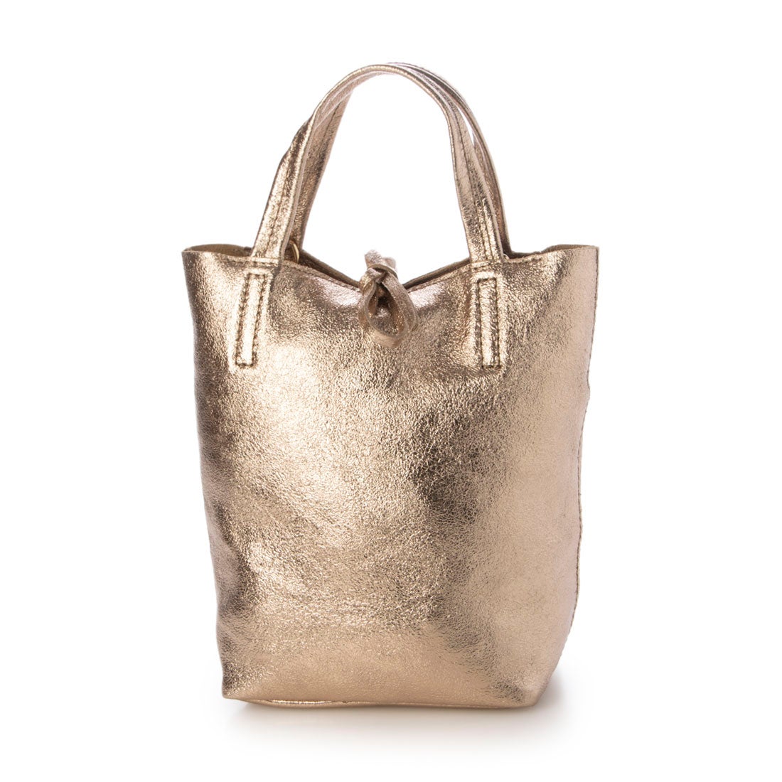 アンドレアカルドネ Andrea Cardone メタリックレザーミニトートバッグ